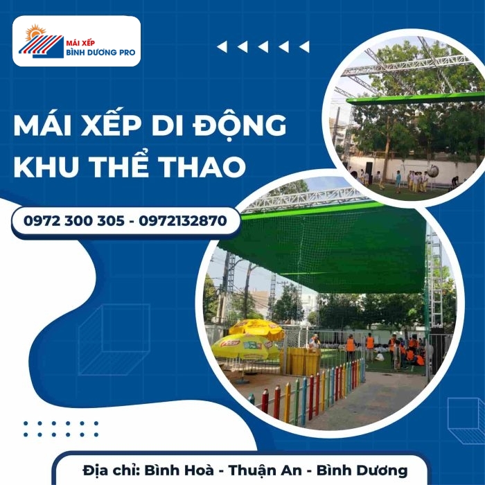Mái Xếp Di Động Khu Thể Thao